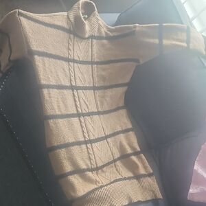 Cozy Tan Striped Sweater